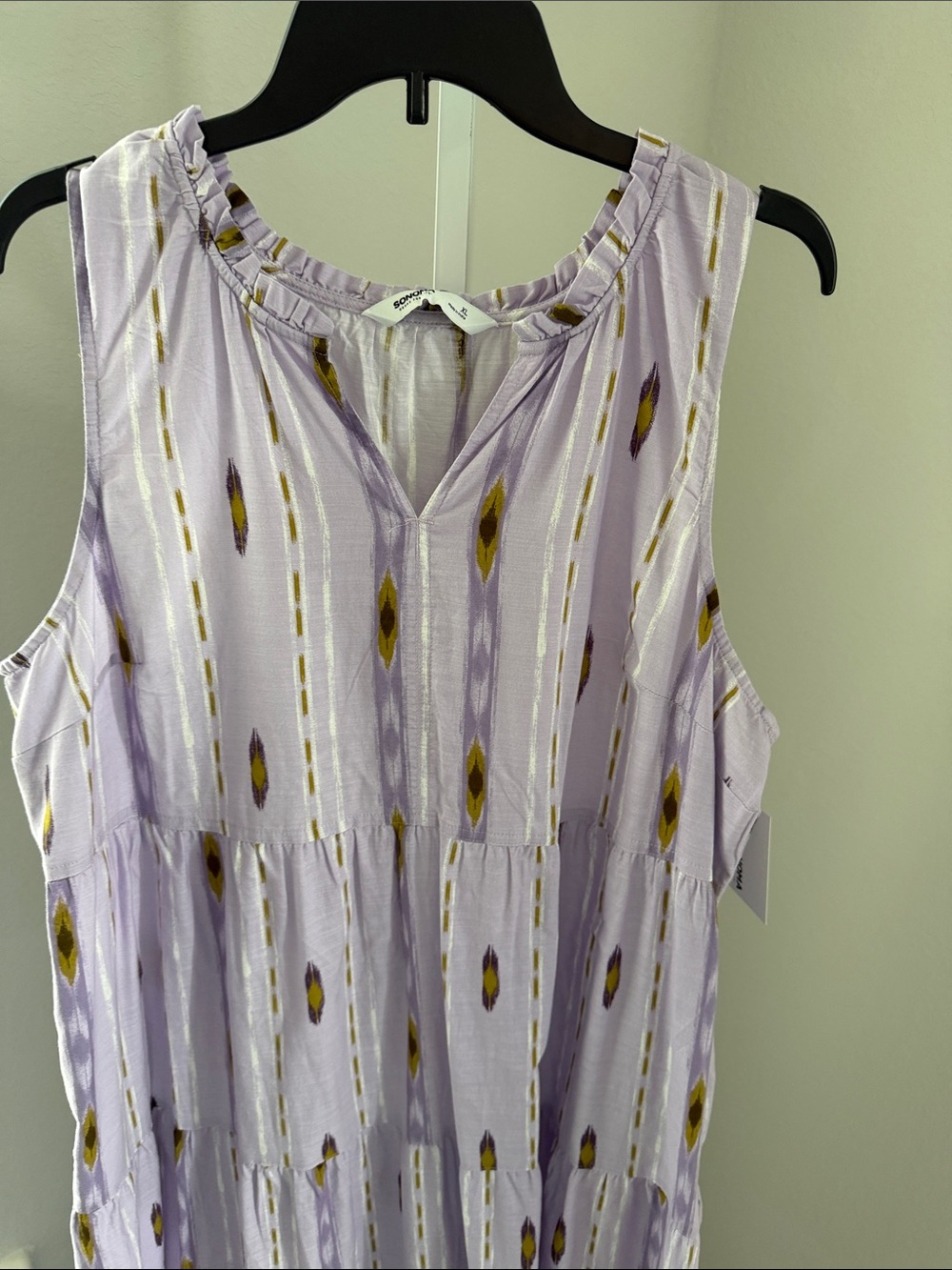 Sonoma Lavender Tiered Maxi Dress with Mustard Accents - Picture 3 of 7